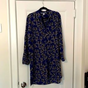Diane von Furstenburg Blue & Black Starred Tunic (Size 8)